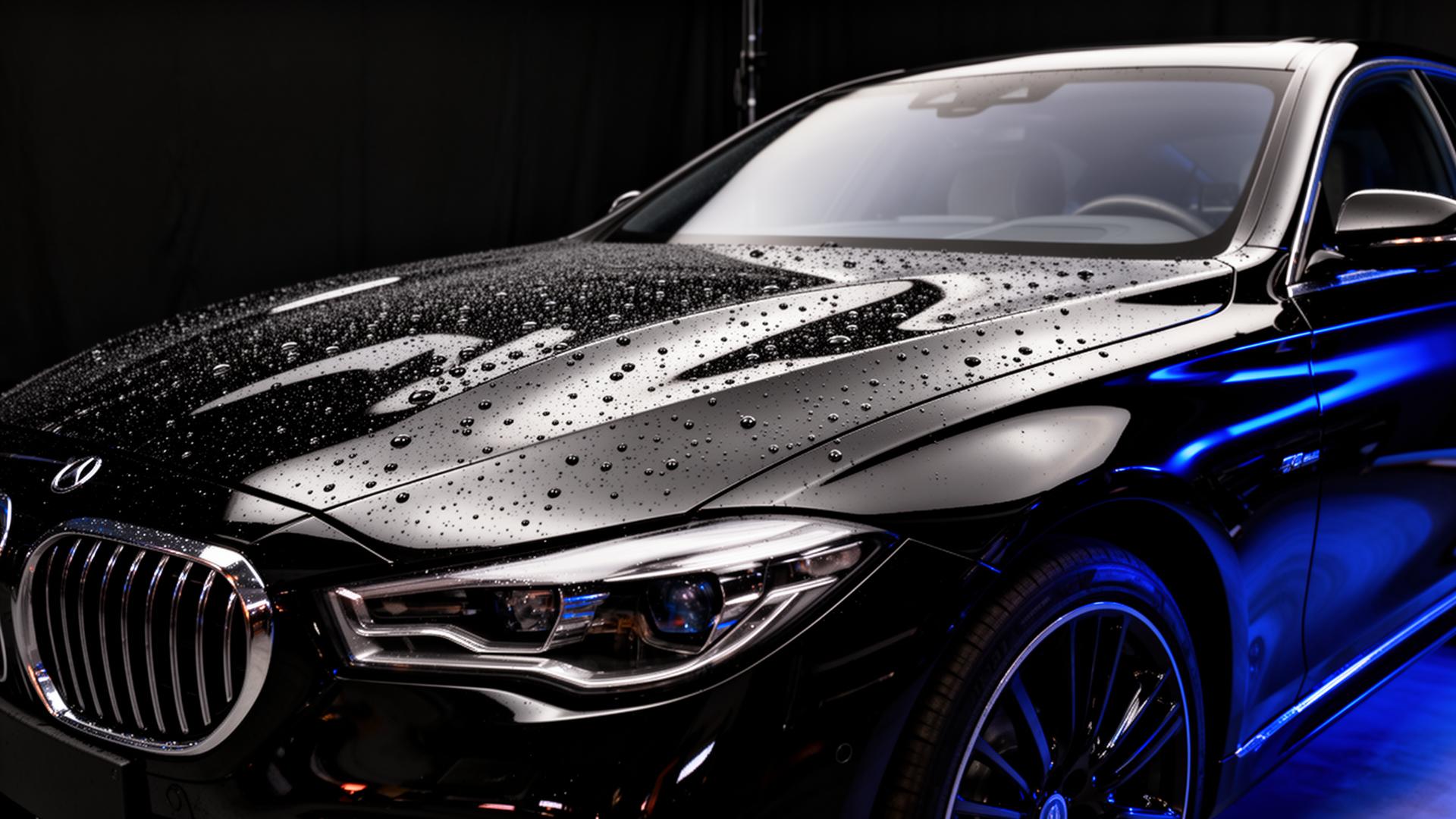Detailed luxury car with ceramic coating